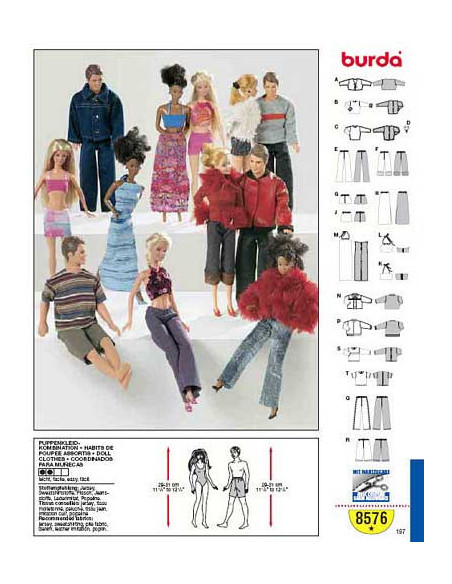Barbie doll clothes pattern - Burda 8576