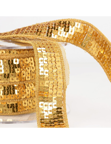Dark gold sequin trim