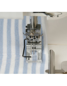 Transparent cover stitch foot for Janome hem