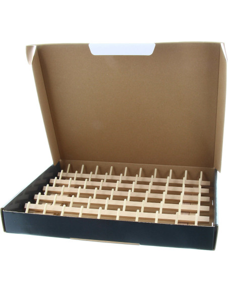Wooden display stand for 60 spools of thread