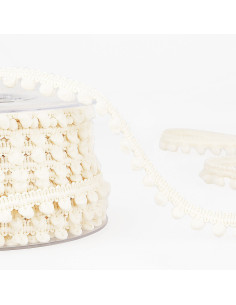 Mini pompom trim - Ecru