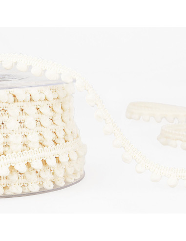 Mini pompom trim - Ecru