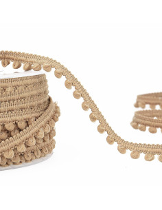 Mini pompom trim - Beige