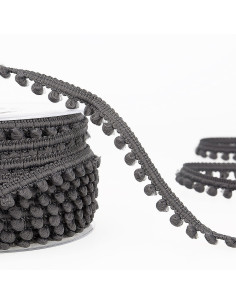Mini pompom trim - Anthracite gray