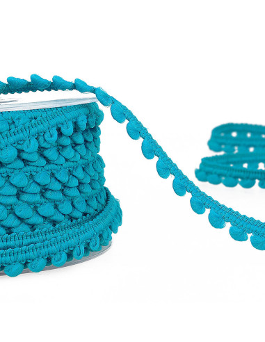 Mini pompom trim - Turquoise blue