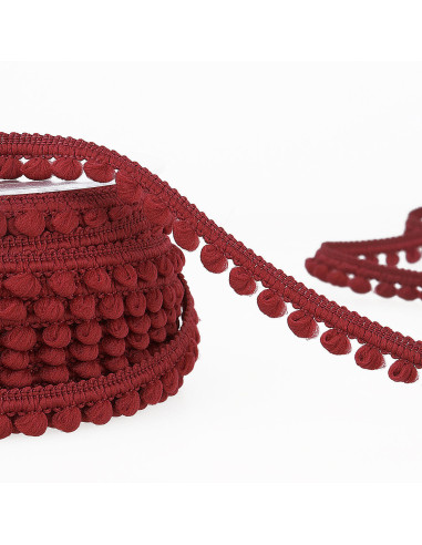 Mini pompom trim - Bordeaux