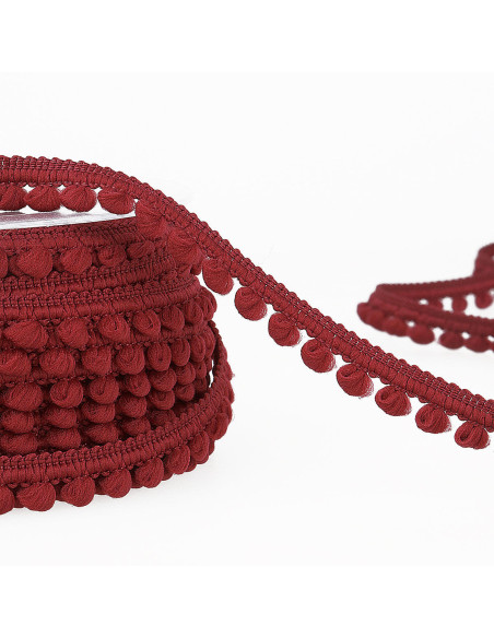 Mini pompom trim - Bordeaux
