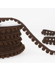 Mini pompom trim - Brown