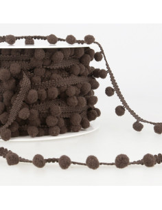 Large pompom trim - Chocolate