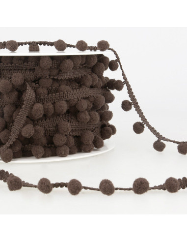Large pompom trim - Chocolate