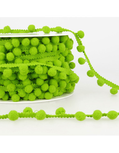 Large pompom trim - Apple green