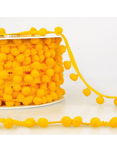 Large pompom trim - Yellow
