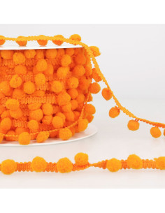 Large pompom trim - Orange