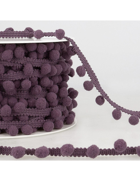 Large pompom trim - Eggplant