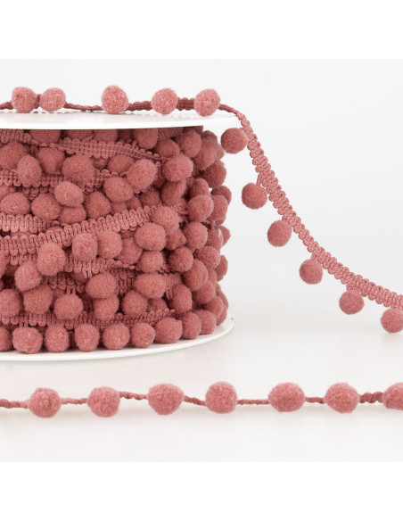 Large pompom trim - Old pink