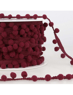 Large pompom trim - Bordeaux