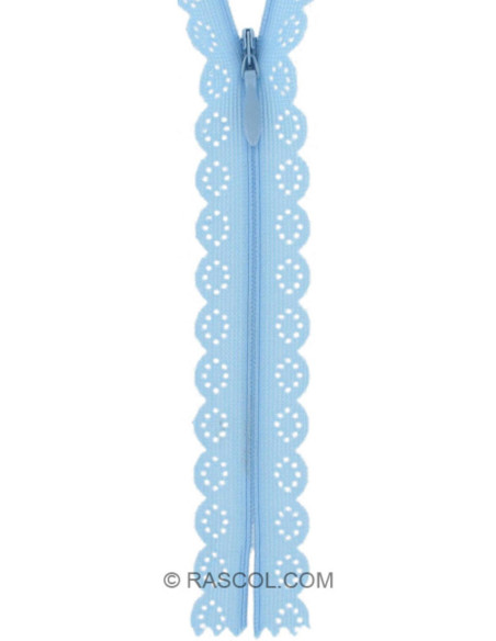 Invisible zipper Lace - Baby blue