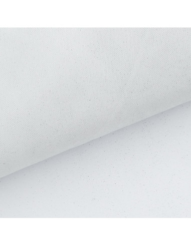 Glitter tulle - White
