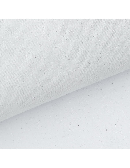 Glitter tulle - White