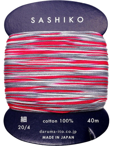 Daruma Kasuri multicolor sashiko thread, 3 colors, 40 m