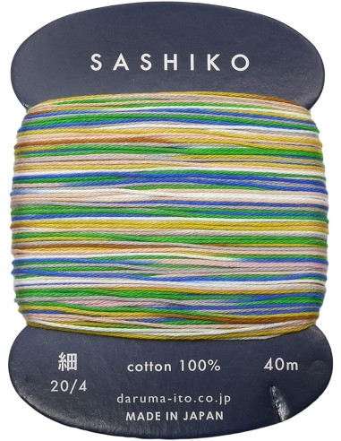 Daruma Kasuri multicolored sashiko thread, 8 colors, 40 m