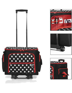 Trolley suitcase for sewing machine - Polka Dots