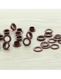 Pack of 100 eyelets with 8 mm washers - Copper
