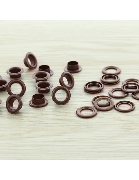 Pack of 100 eyelets with 8 mm washers - Copper
