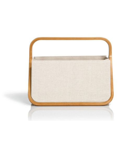 Canvas and natural bamboo bag M