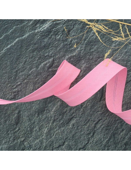 Biais tout textile polycoton - Rose bonbon