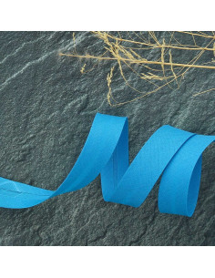 Biais tout textile polycoton - Bleu nattier