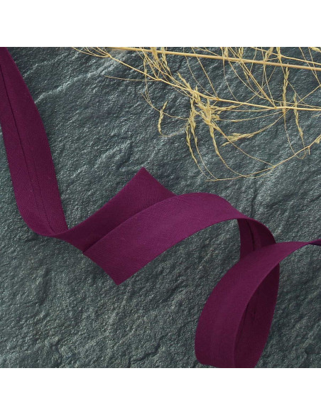 Polycotton bias tape - Plum