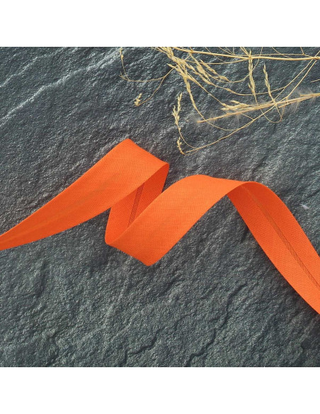 Biais tout textile polycoton - Orange vif