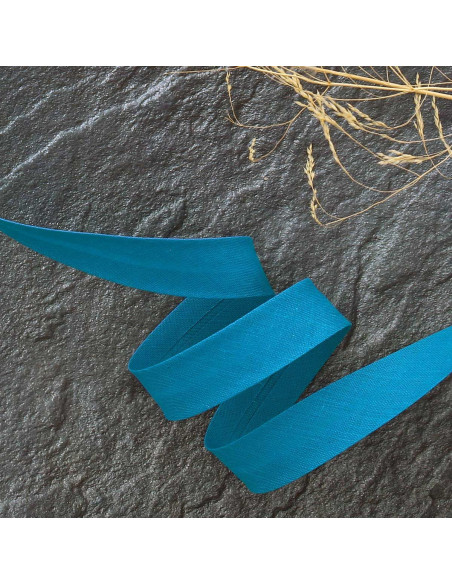 Peacock blue polycotton bias tape
