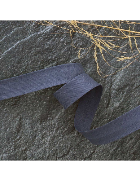 Dark gray polycotton bias tape