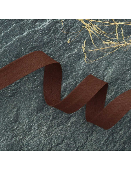 Dark brown polycotton bias tape