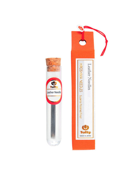 Tube of 2 long leather needles Tulip