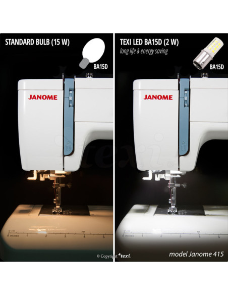 LED bayonet bulb for sewing machine