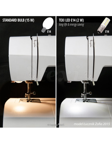 LED screw bulb for sewing machine