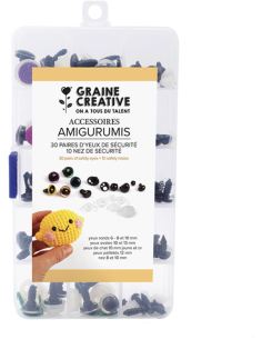 Box of 30 pairs of safety eyes and 10 safety noses