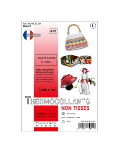 Non-woven fusible interfacing 0.9 x 1.0 m - Medium-weight fabrics and hobby - Black