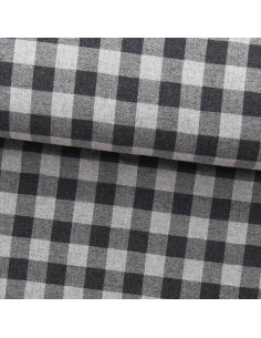 Large check flannel fabric - Gray