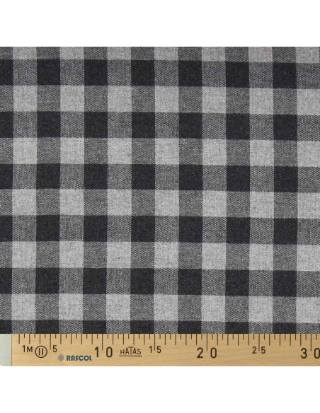 Large check flannel fabric - Gray