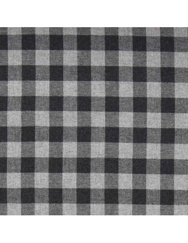 Large check flannel fabric - Gray