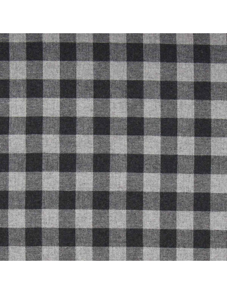 Large check flannel fabric - Gray