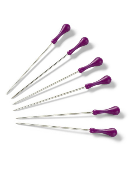 Pins with purple handles