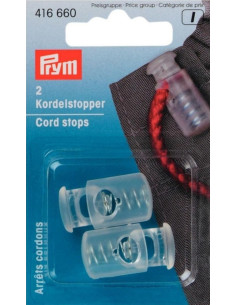 Plastic cord stops with 1 hole - Transparent