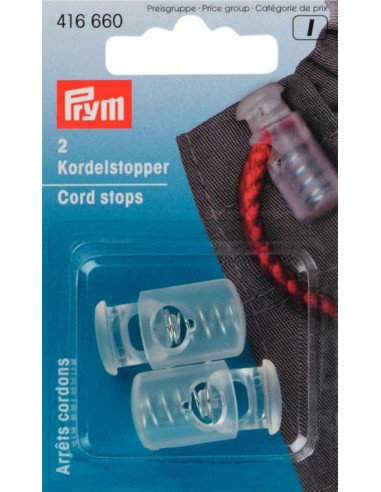 Plastic cord stops with 1 hole - Transparent