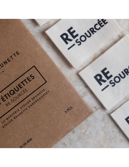 Lot de 5 étiquettes tissées à coudre - Re-sourcée
