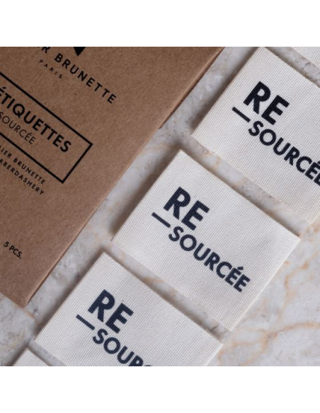 Lot de 5 étiquettes tissées à coudre - Re-sourcée